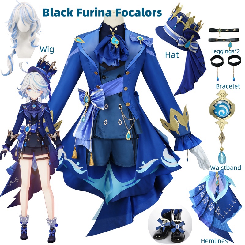 Frieren Cosplay Prop - Furina 코스프레 의상 가발 헤어 임팩트