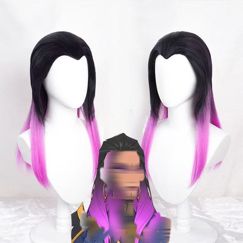 레이나 애니메이션 코스프레 가발 검정색과 분홍색 이중  - Wig Fiber Net 리뷰 및 가격