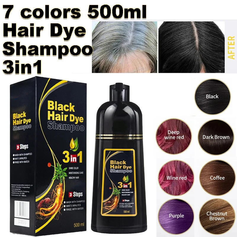 블랙 헤어 염색 샴푸 3 in 1 빠른 즉시 염색 샴푸 - Hair Spray Color 리뷰 및 가격