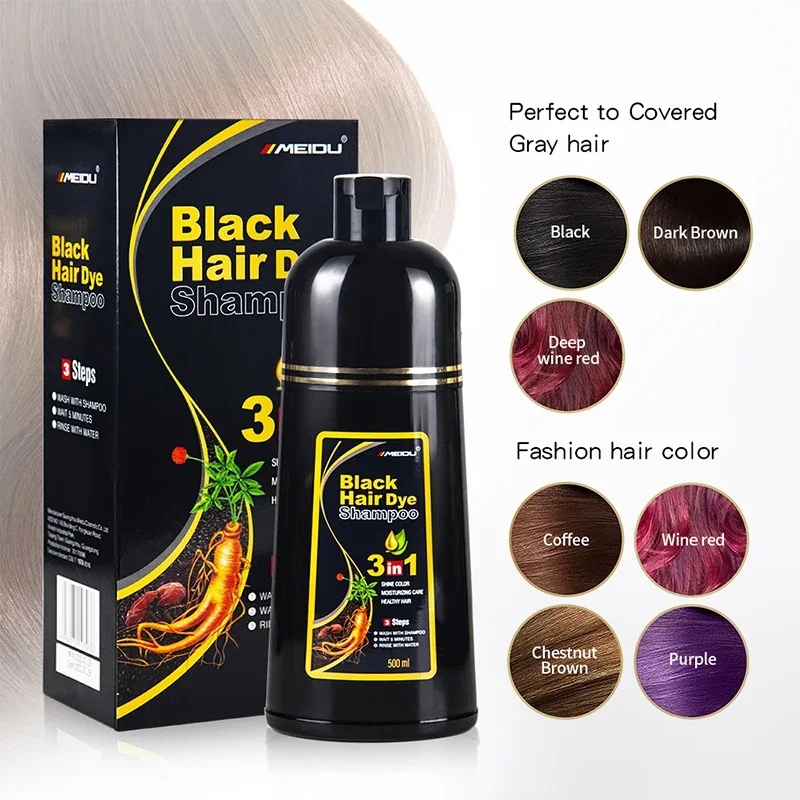 블랙 헤어 염색 샴푸 3 in 1 빠른 즉시 염색 샴푸 - Hair Spray Color 리뷰 및 가격