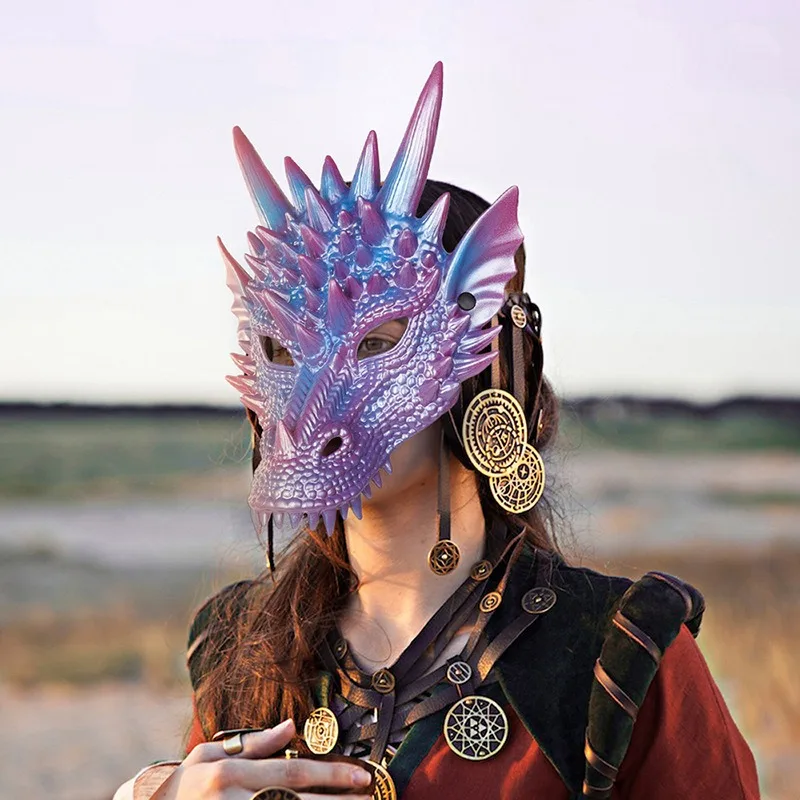 파티 용품 진주 블루 드래곤 마스크, 3D 인쇄 드래곤 - Cosplay Prop Blueprints 리뷰 및 가격