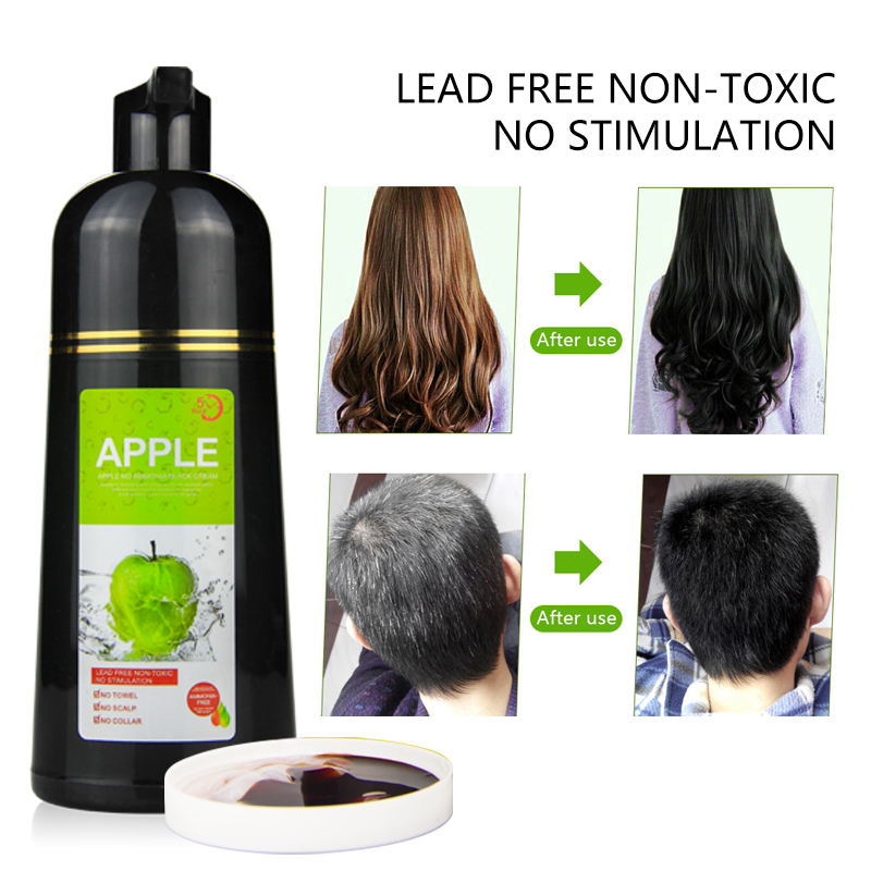 천연 애플 헤어 컬러링 블랙 샴푸, 천연 무암모니아 과 - Hair Spray Color 리뷰 및 가격