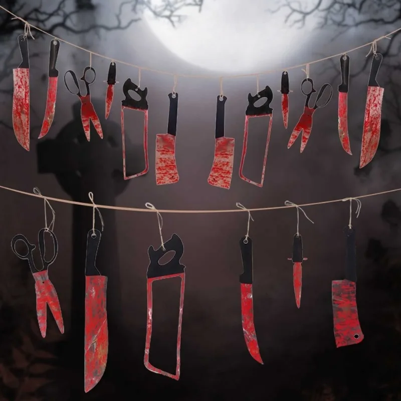 1-10세트 할로윈 혈액 나이프 스트리머 야외 장식 바 - Cosplay Prop Knife 리뷰 및 가격