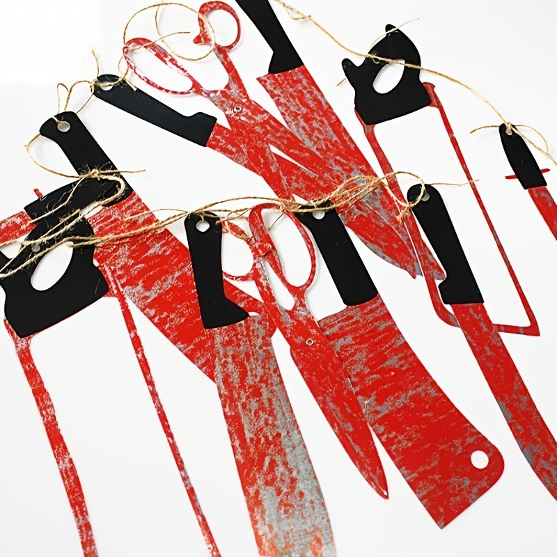 1-10세트 할로윈 혈액 나이프 스트리머 야외 장식 바 - Cosplay Prop Knife 리뷰 및 가격